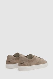 Reiss Taupe Finley Knit Knit Leather Low Top Trainers - Image 4 of 5