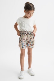 Reiss Lilac Noah Senior Elasticated Waist Printed Shorts - Image 1 of 6