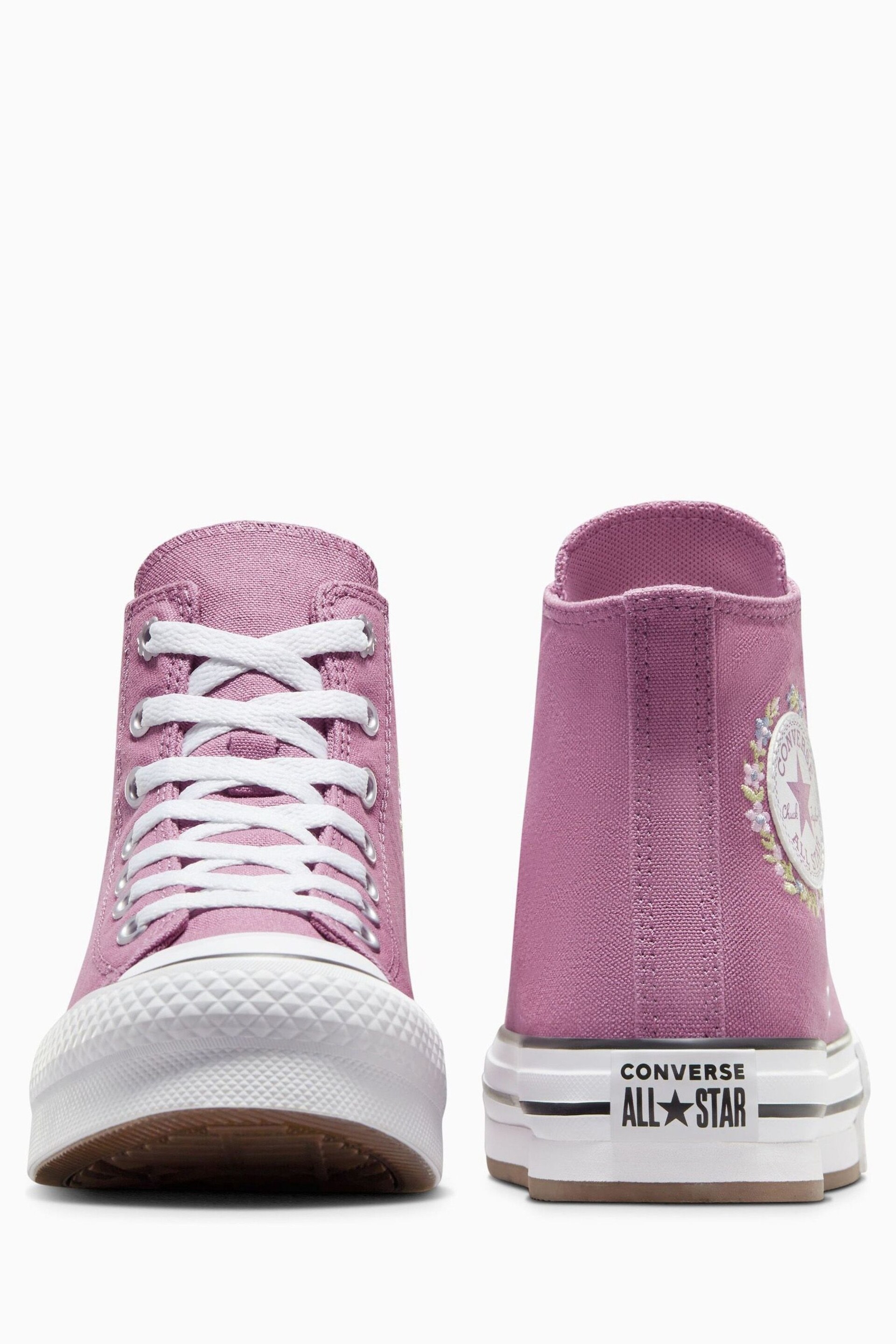 Converse Pink Youth Eva Lift Trainers - Image 6 of 10