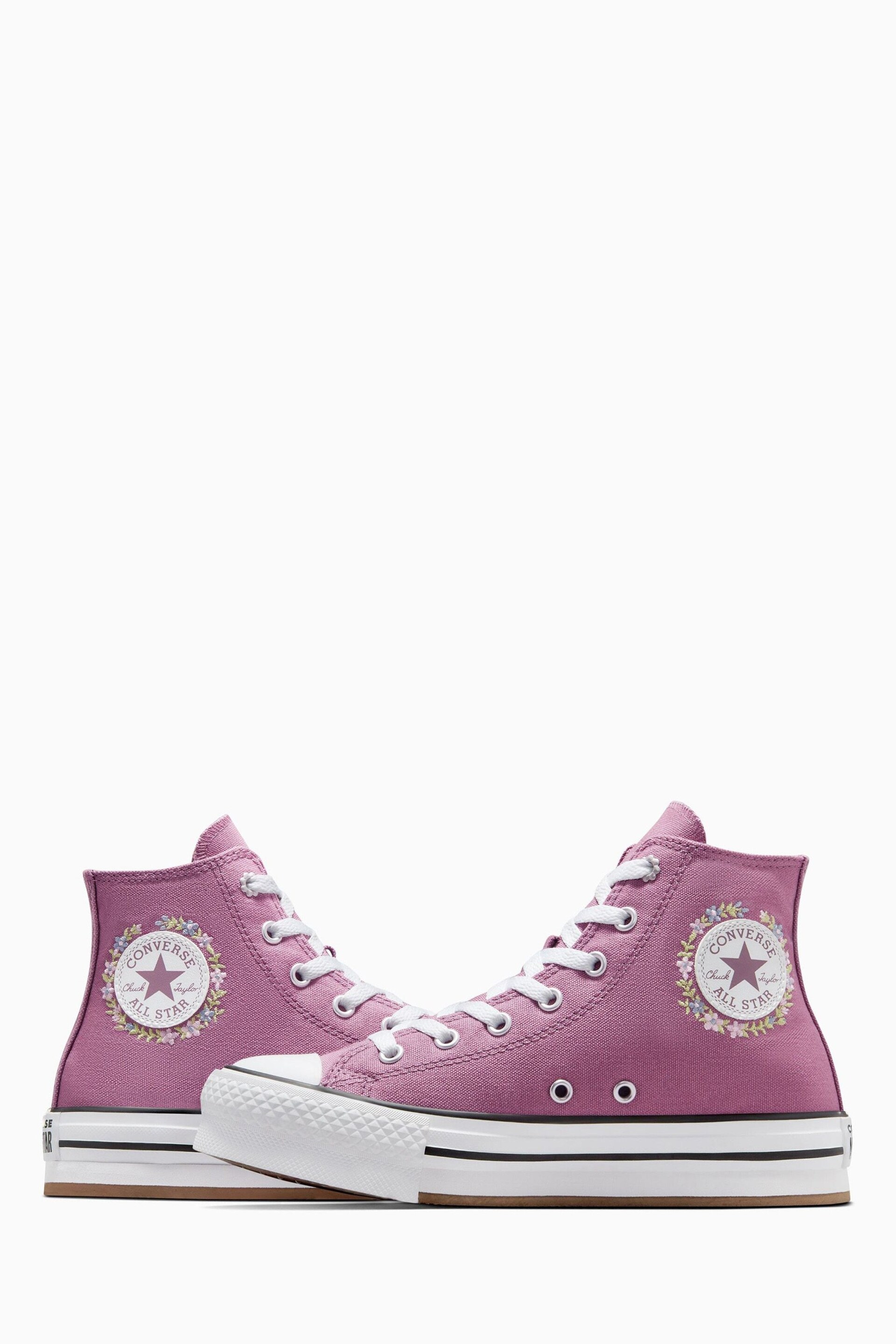 Converse Pink Youth Eva Lift Trainers - Image 7 of 10