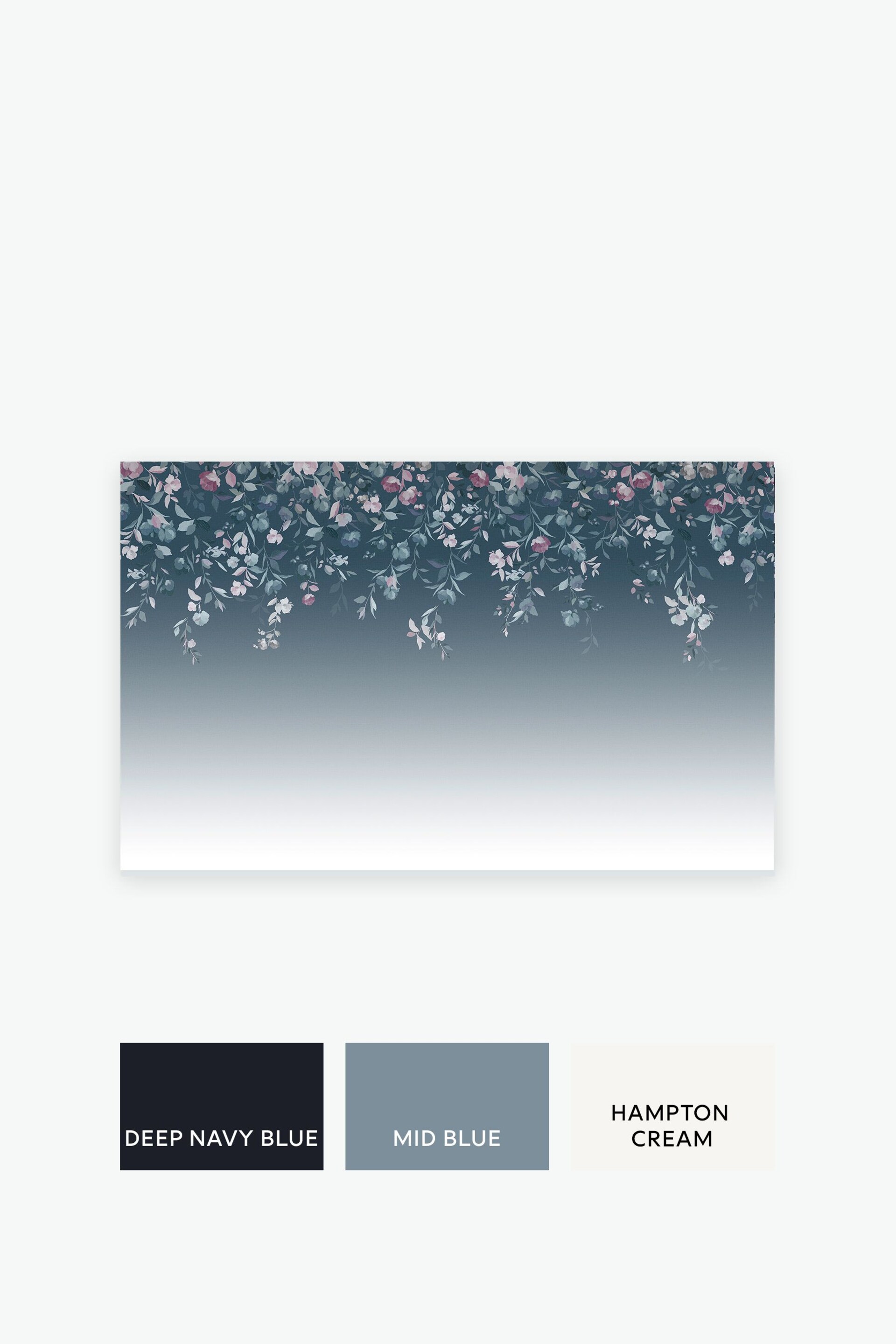 Slate Grey Restore Floral Mural Wallpaper - Image 2 of 3