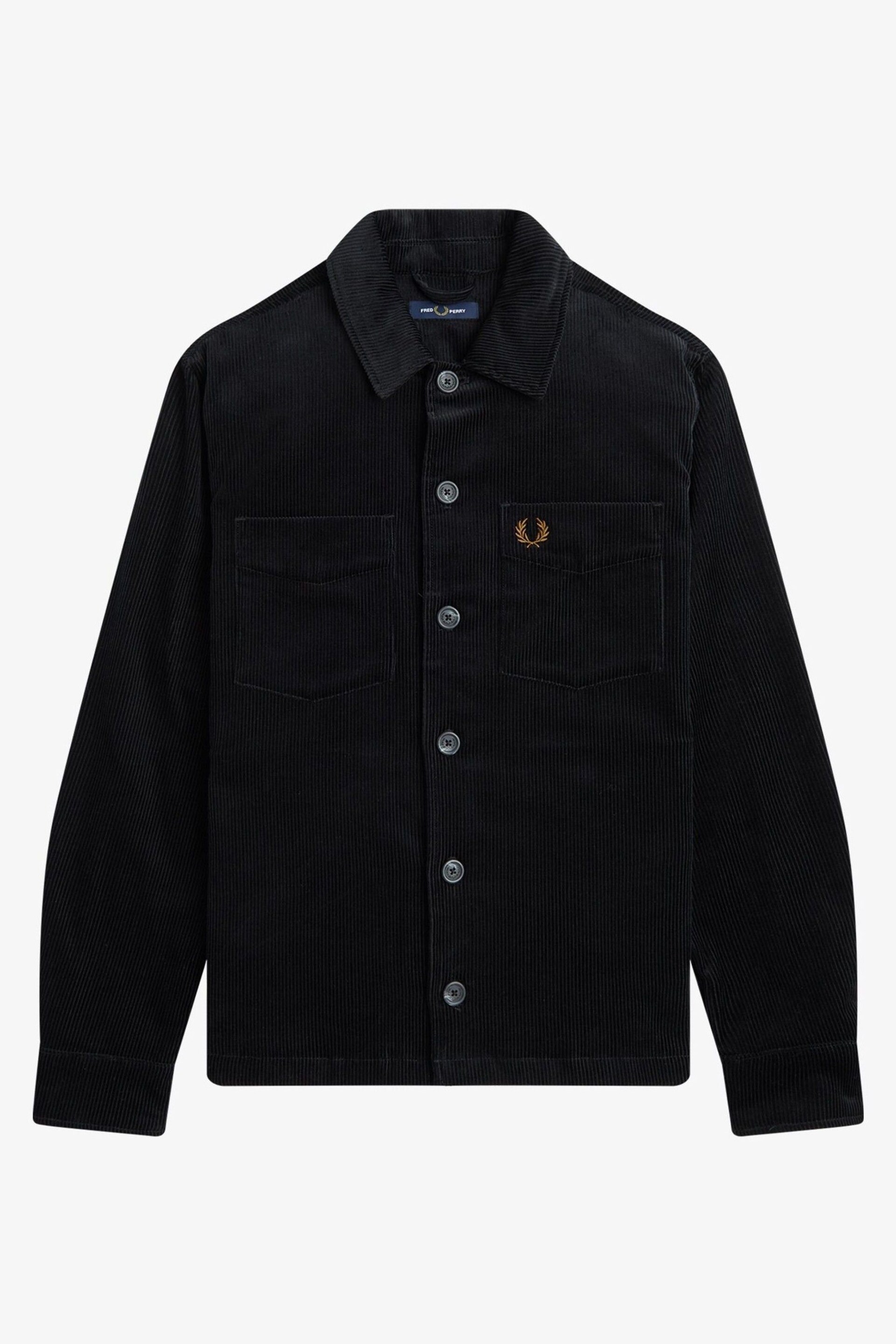 Fred Perry Cord Black Overshirt - Image 3 of 4