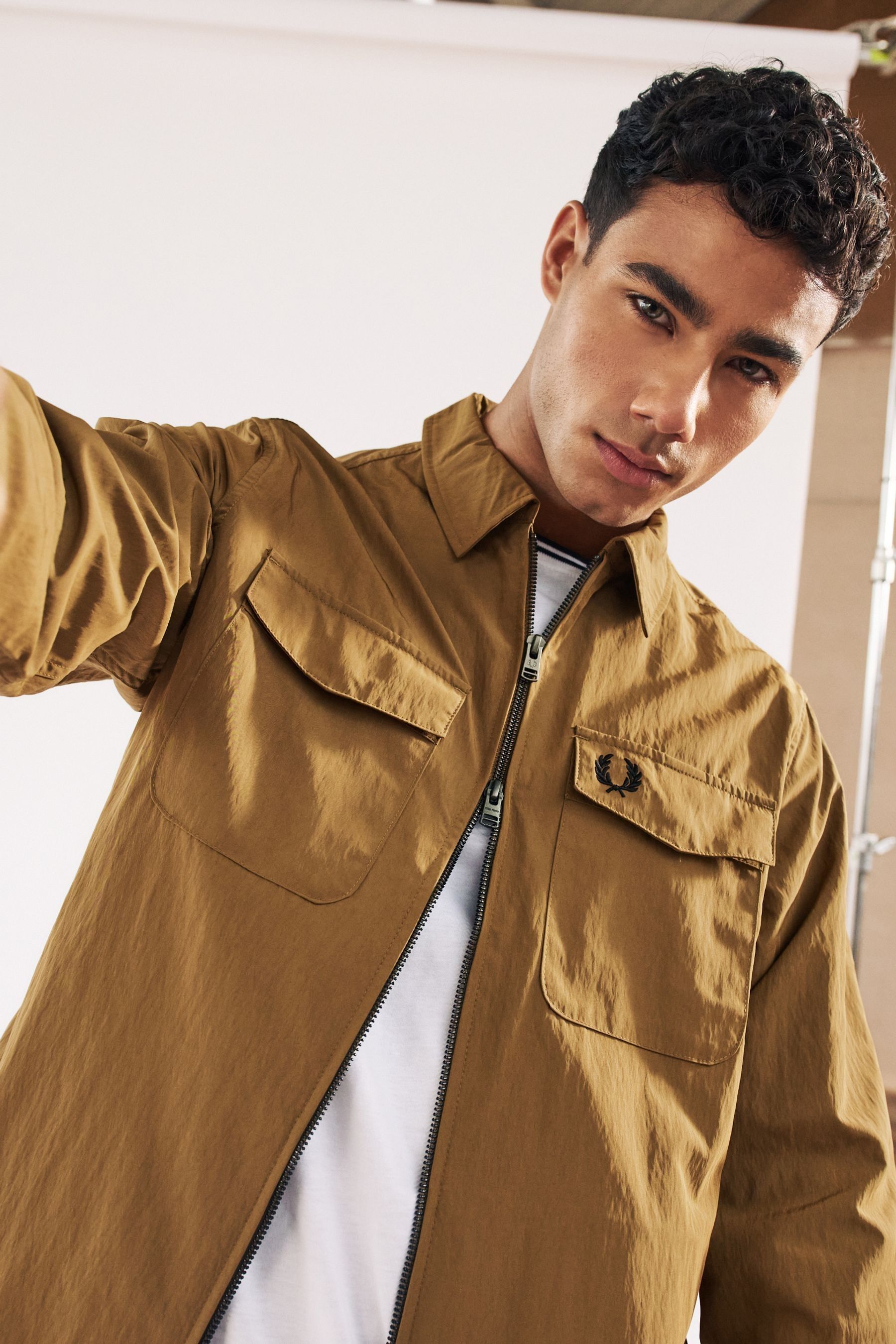 Buy Fred Perry Zip Through Lightweight Shacket Overshirt from Next Luxembourg
