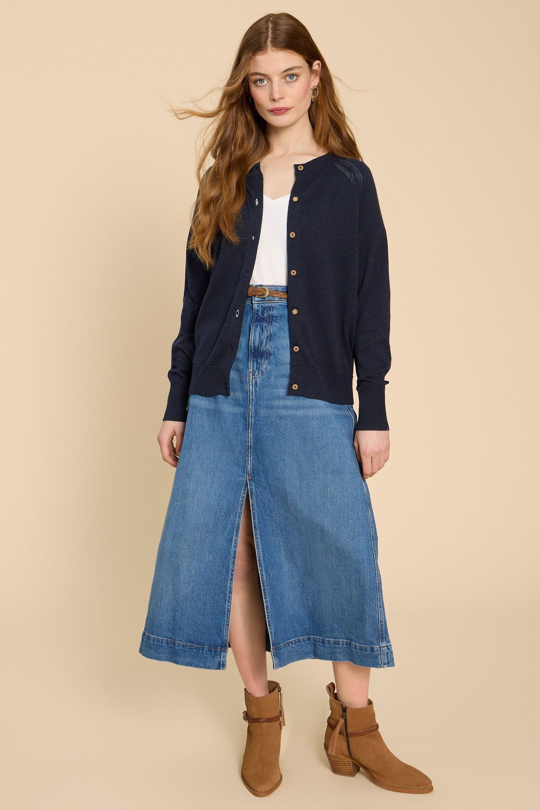 White and blue cardigan discount