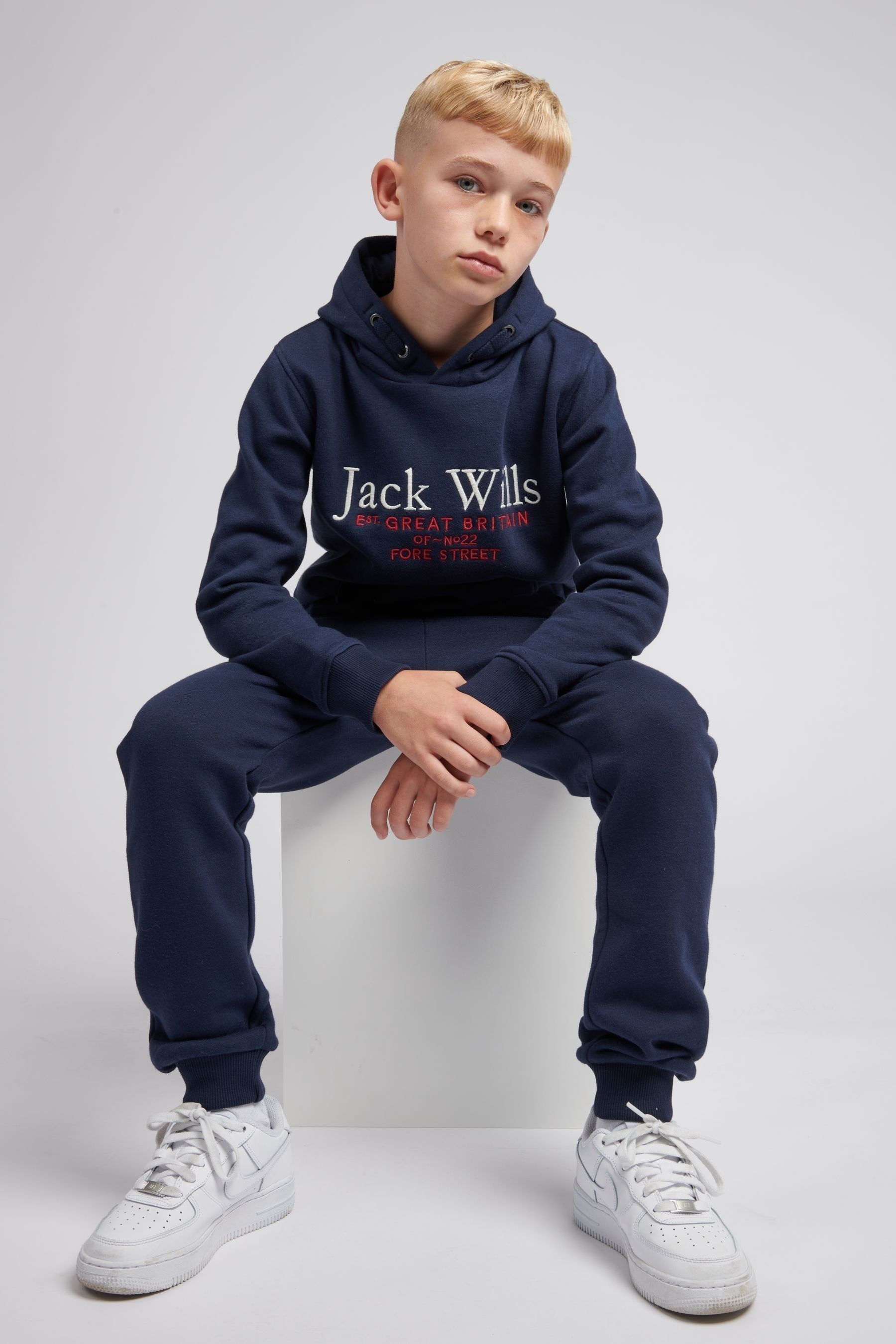 Jack Wills Blue Script Hoodie