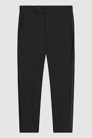 Reiss Black Knightsbridge Senior Tuxedo Satin Stripe Trousers - Image 2 of 6