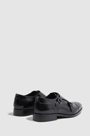 Reiss Black/Gunmetal Rivington Leather Monk Strap Shoes - Image 5 of 6