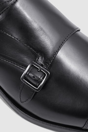 Reiss Black/Gunmetal Rivington Leather Monk Strap Shoes - Image 6 of 6