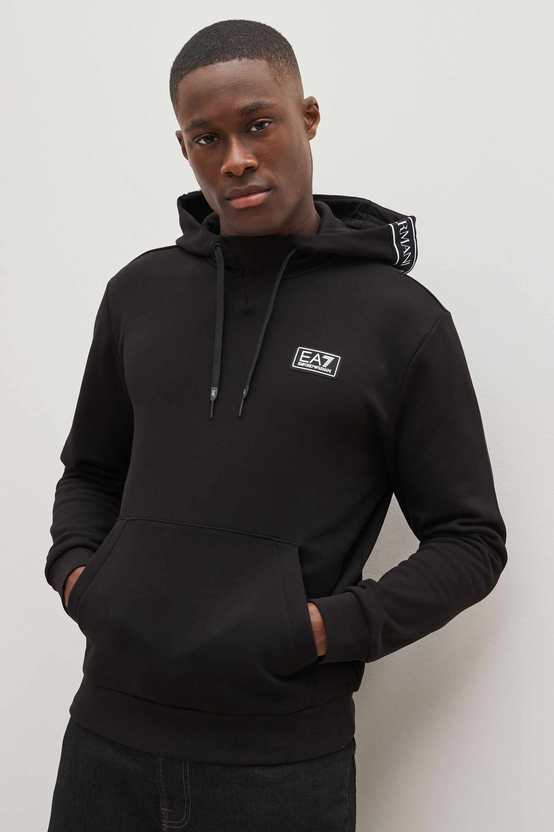 Buy Emporio Armani EA7 Logo Series Overhead Black Hoodie from Next Luxembourg
