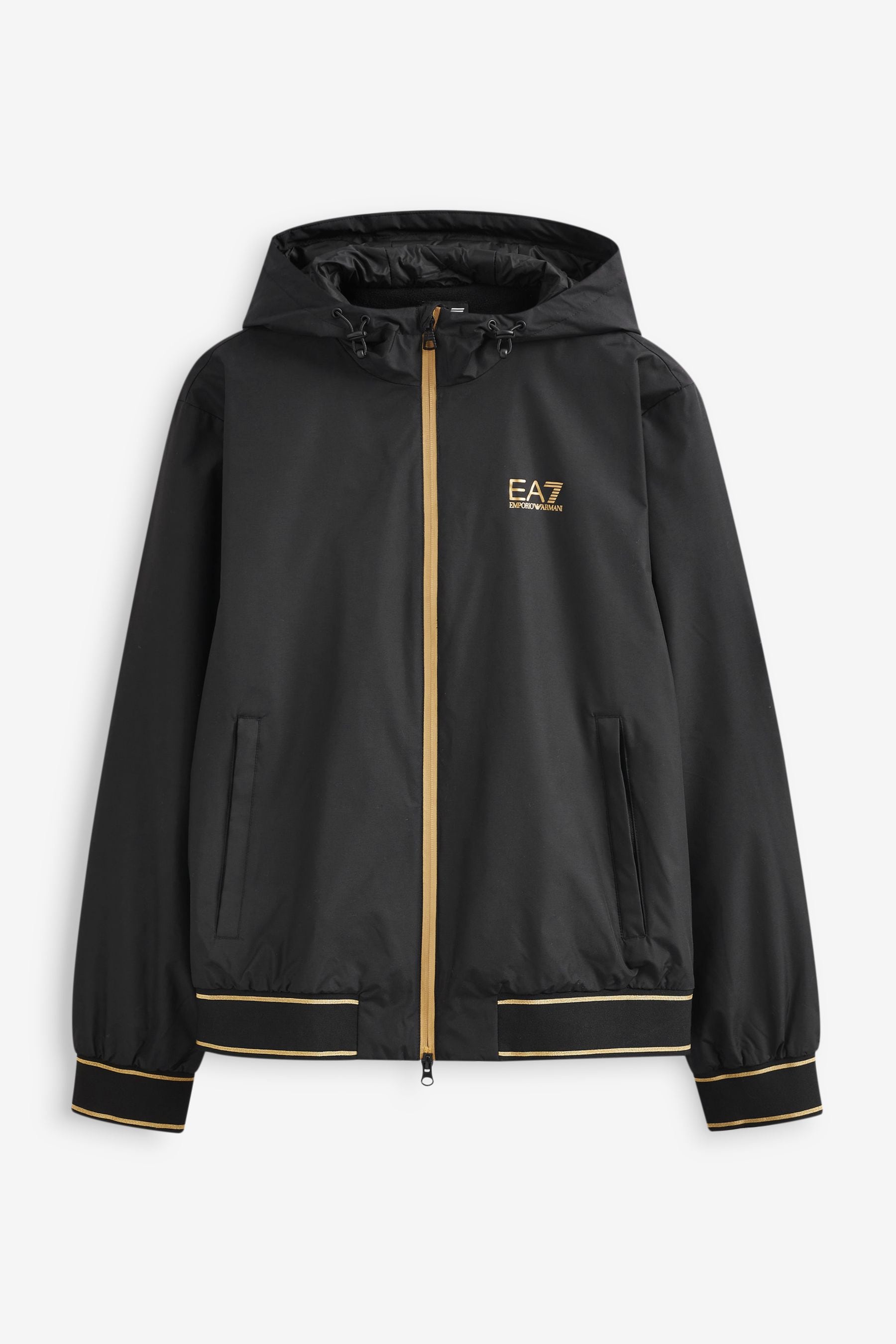 Buy Emporio Armani EA7 Gold Hooded Black Jacket from Next Luxembourg