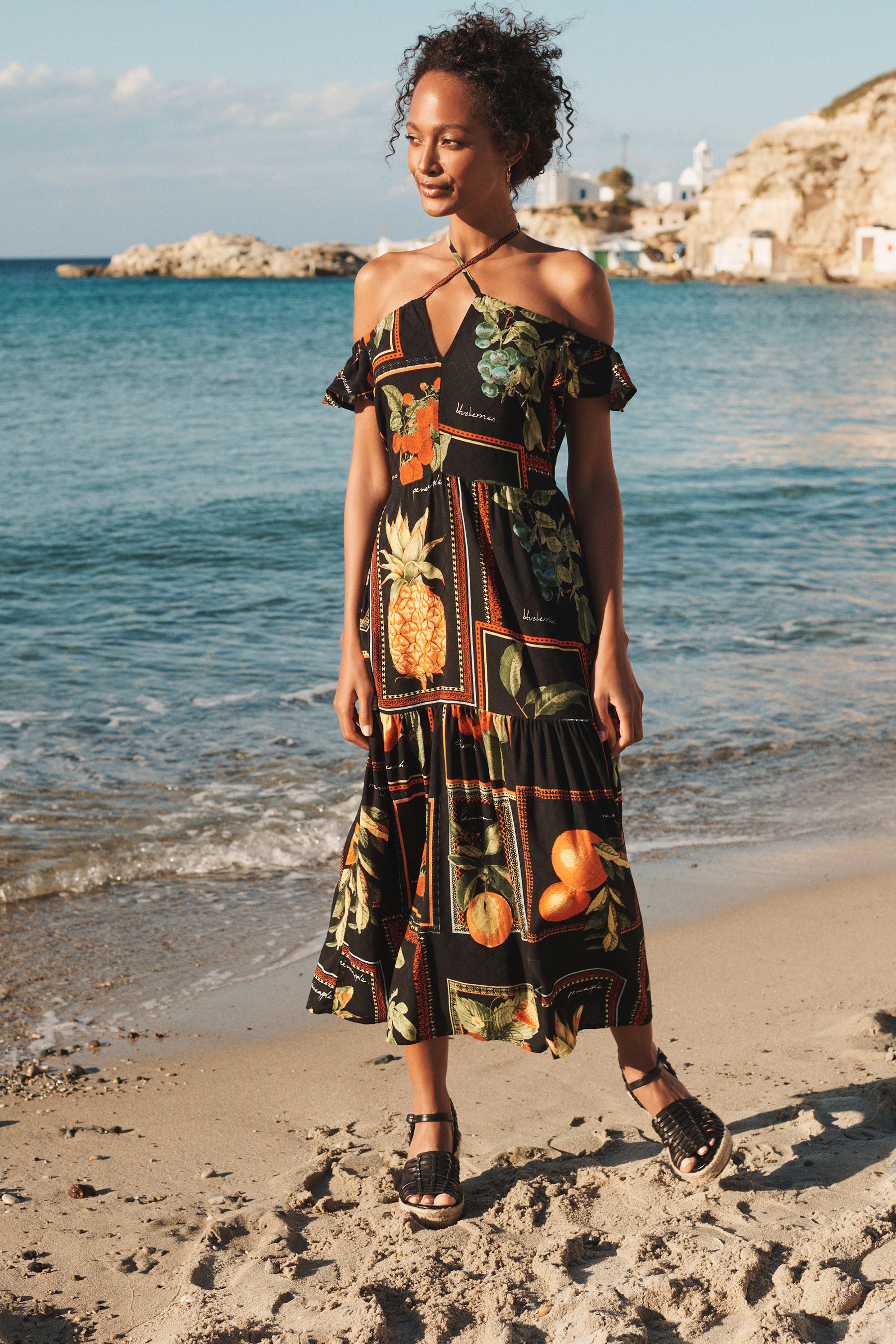 Halter beach dress hot sale