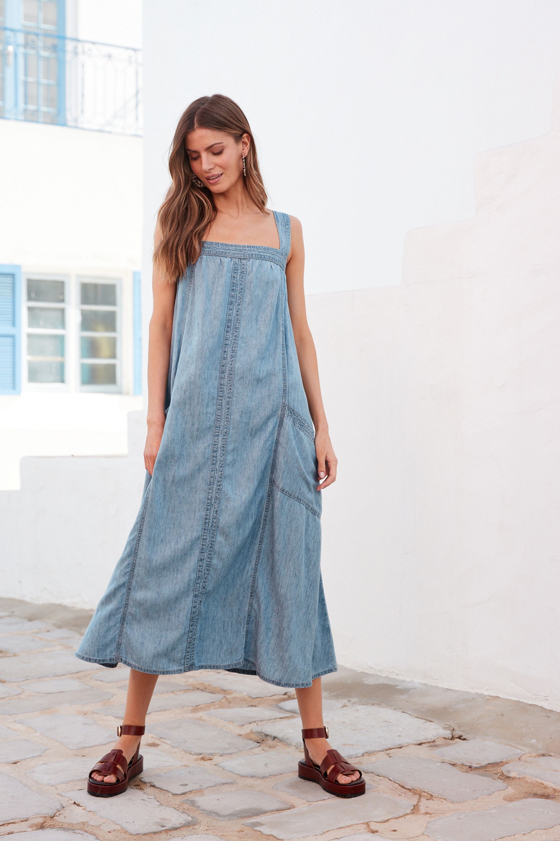 Next light blue dress top