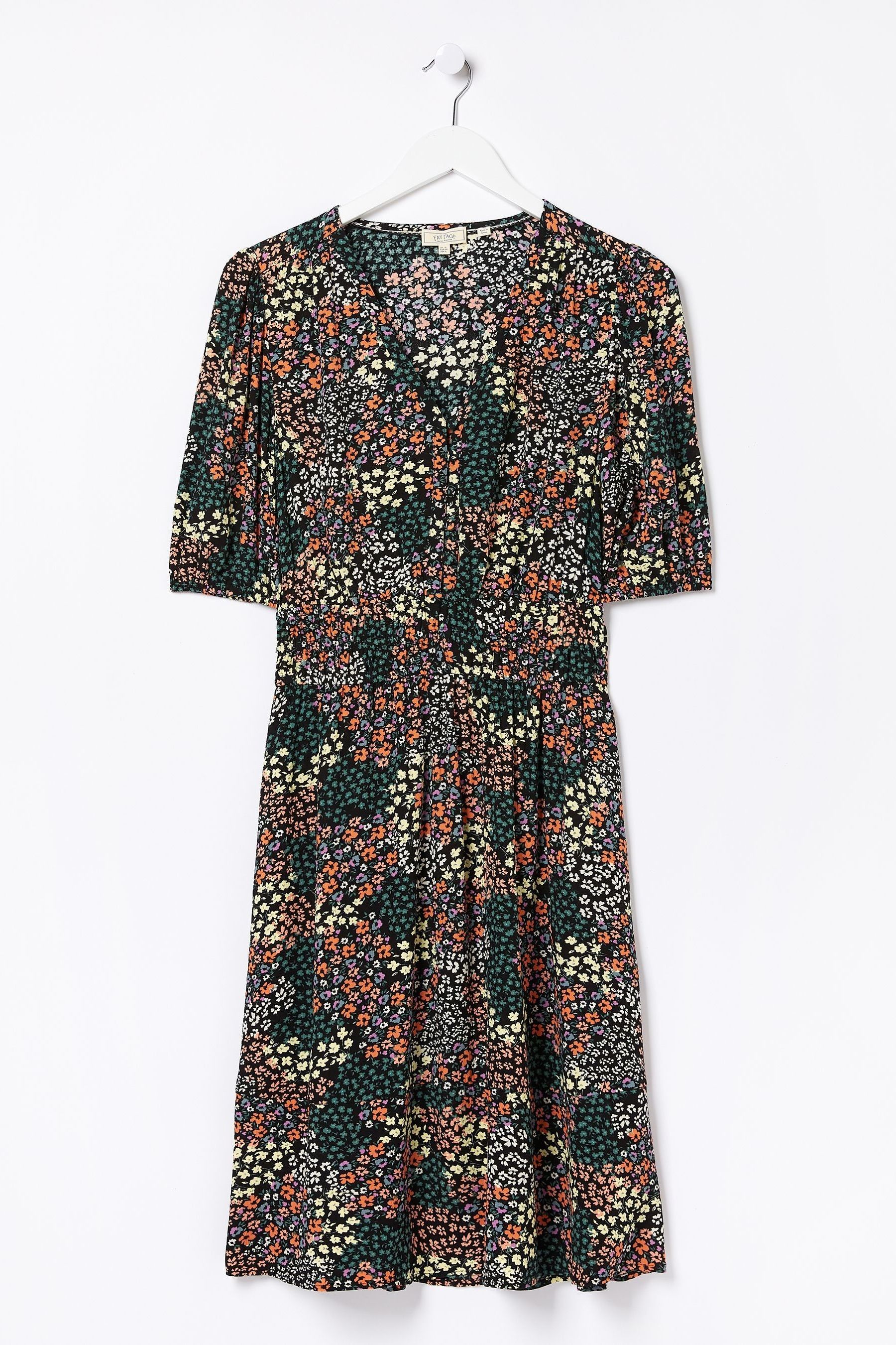 Buy FatFace Black Meadow Patchwork Lottie Dress from Next Luxembourg