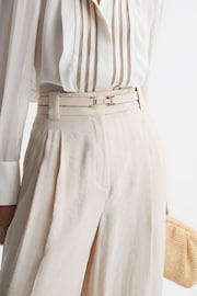 Reiss Stone Hayley Leather Square Hinge Belt - Image 2 of 4