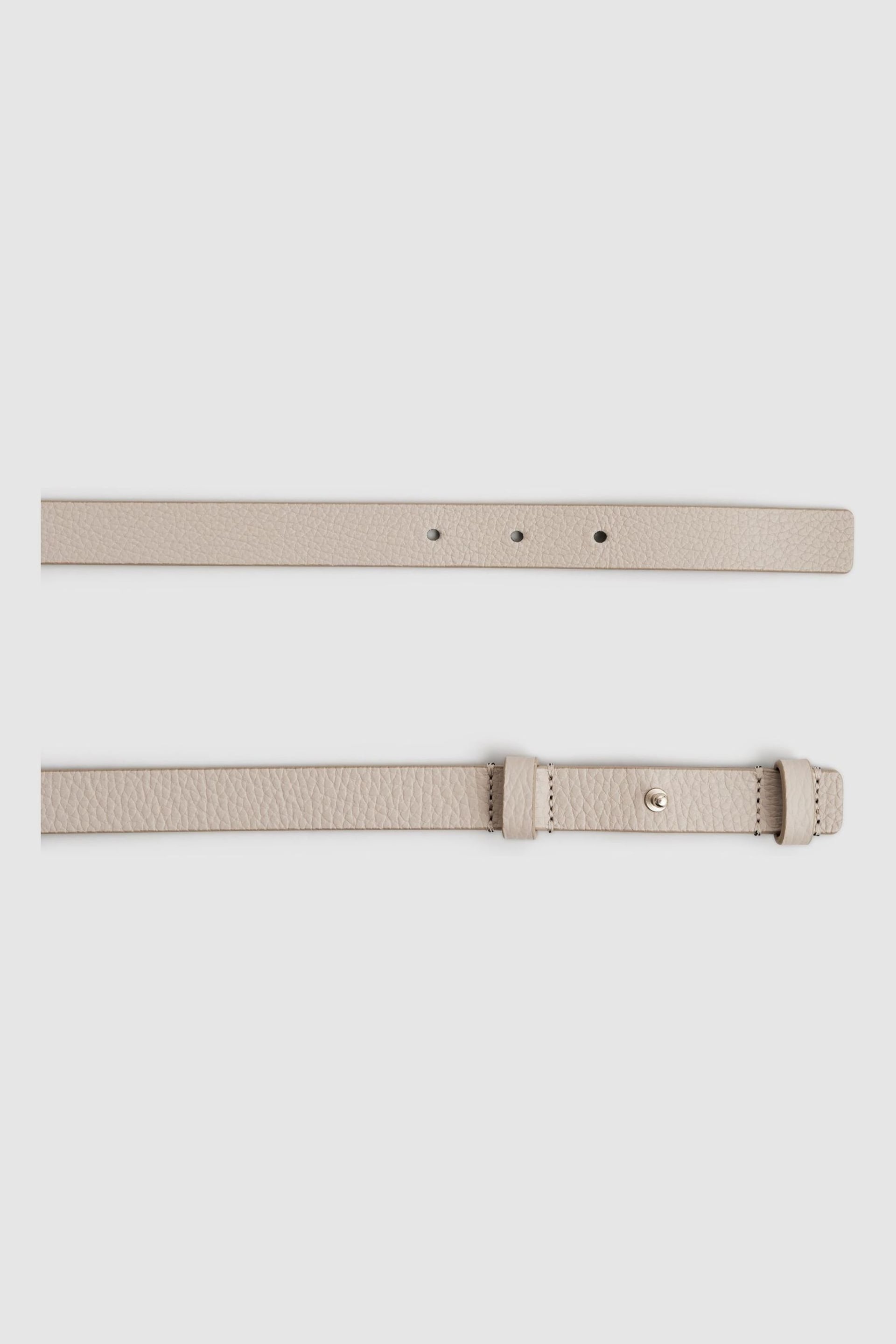 Reiss Stone Hayley Leather Square Hinge Belt - Image 3 of 4