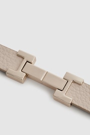 Reiss Stone Hayley Leather Square Hinge Belt - Image 4 of 4