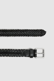 Reiss Black Carlton Woven Leather Belt - Image 3 of 4