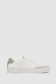 Reiss Sage/White Ashley Low Top Leather Trainers - Image 1 of 5