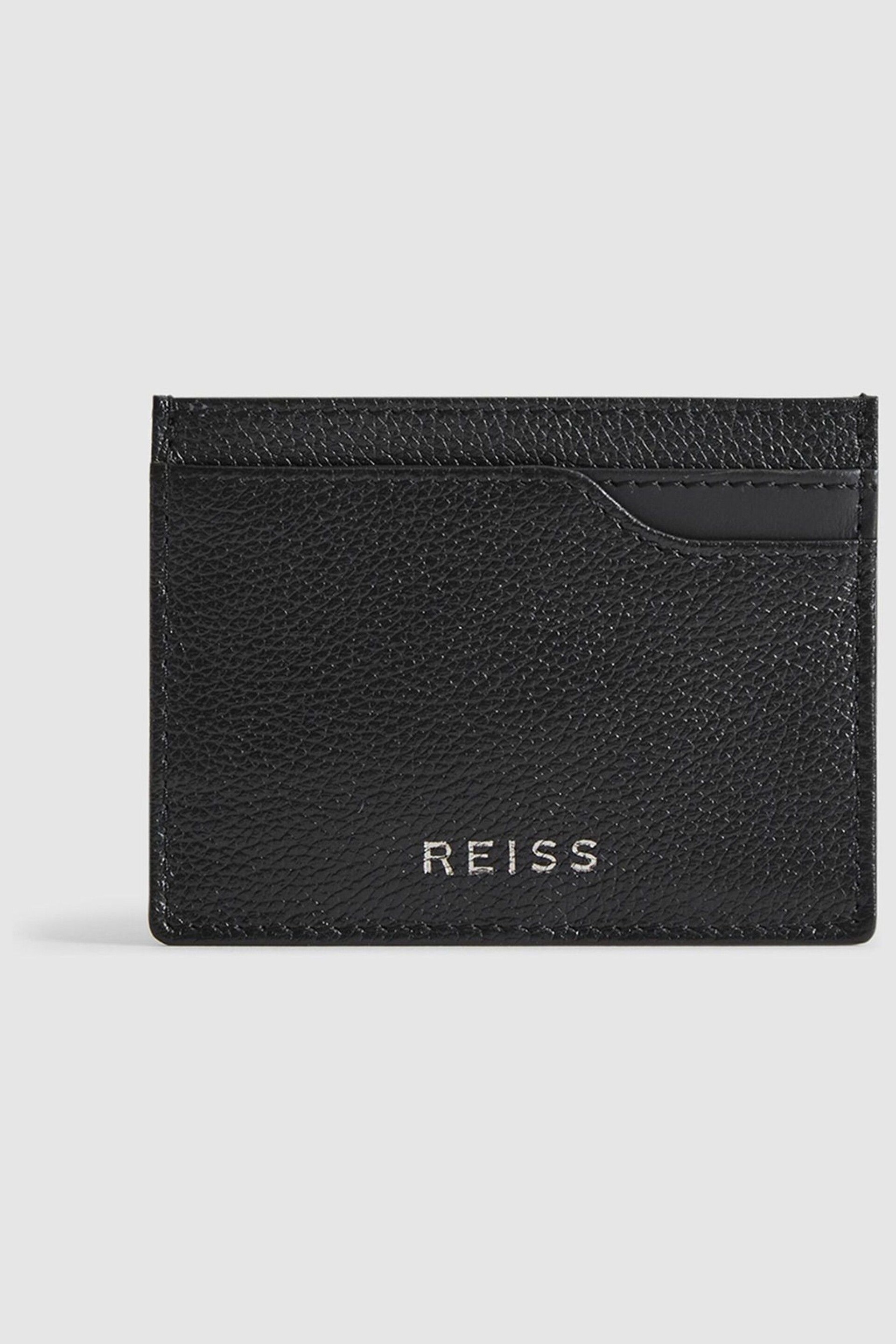 Reiss Black Cabot Leather Card Holder - Image 1 of 2