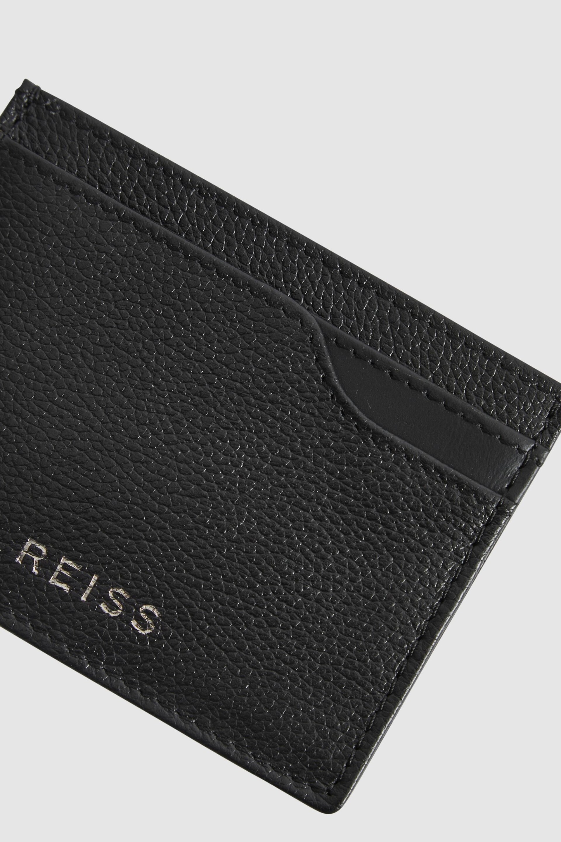 Reiss Black Cabot Leather Card Holder - Image 2 of 2