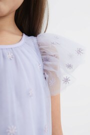 Reiss Lilac Fifi Junior Tulle Embroidered Dress - Image 4 of 6