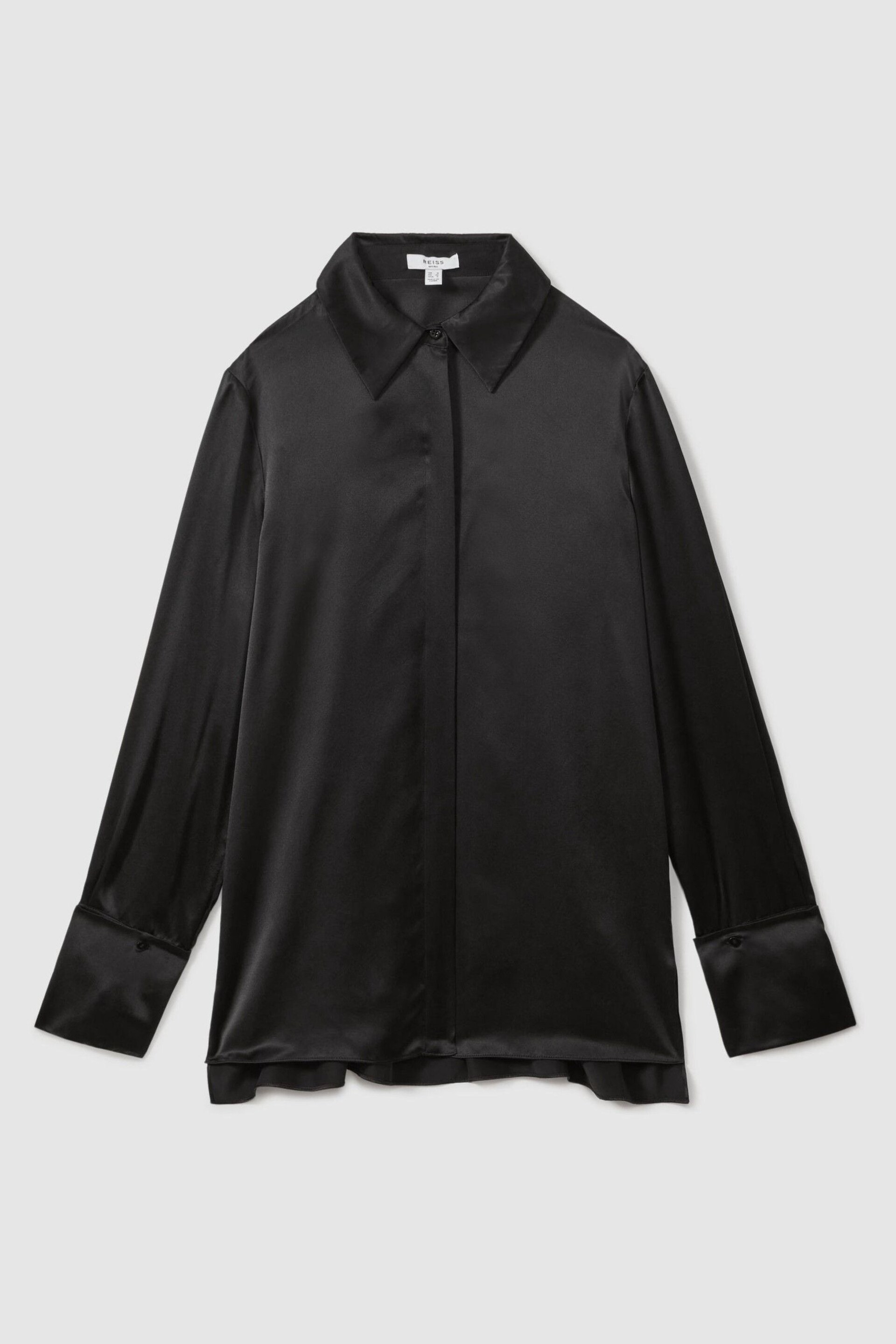 Reiss Black Hailey Petite Silk Shirt - Image 2 of 7