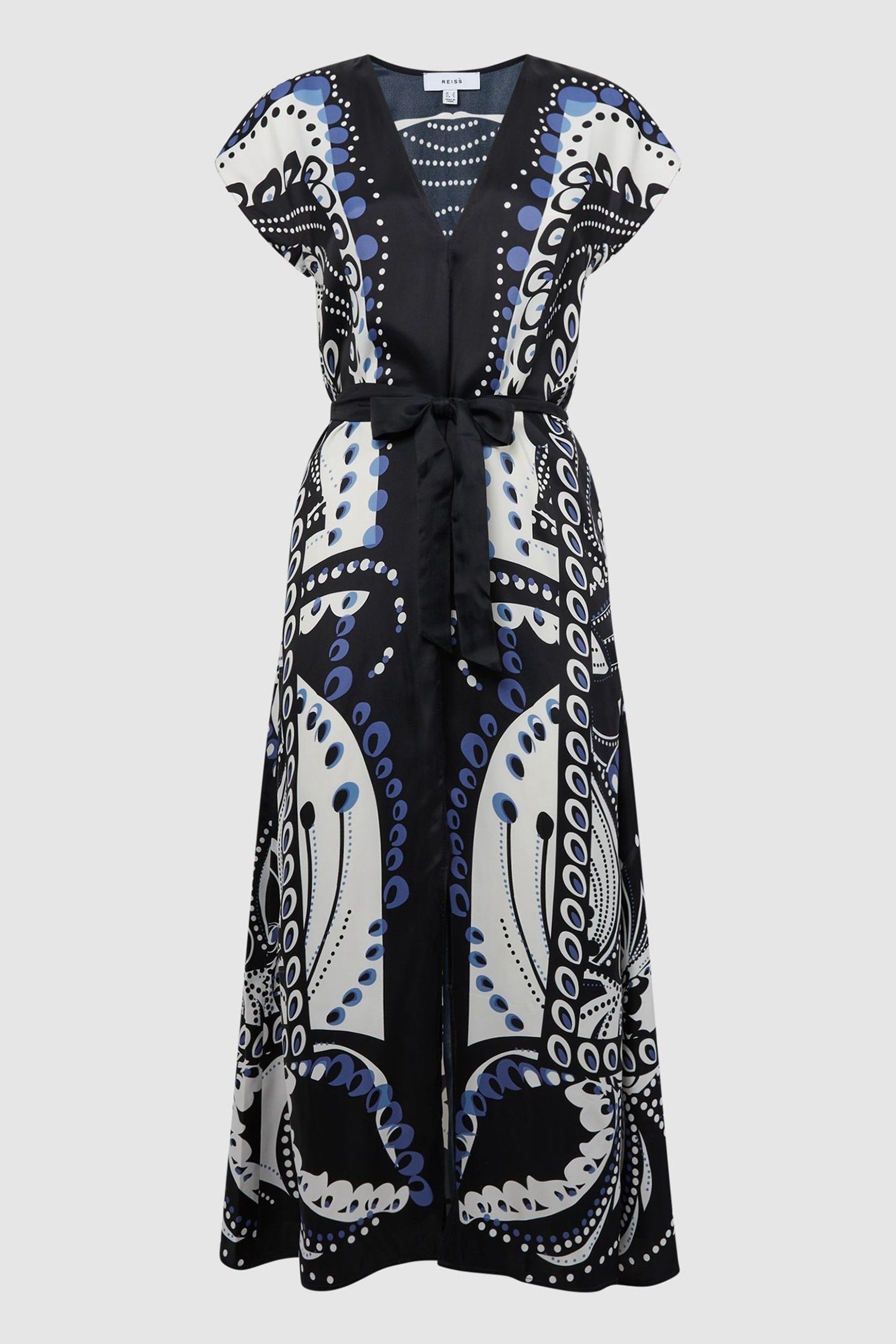 Buy Reiss Navy White Freja Scarf Printed Midi Dress from Next Luxembourg