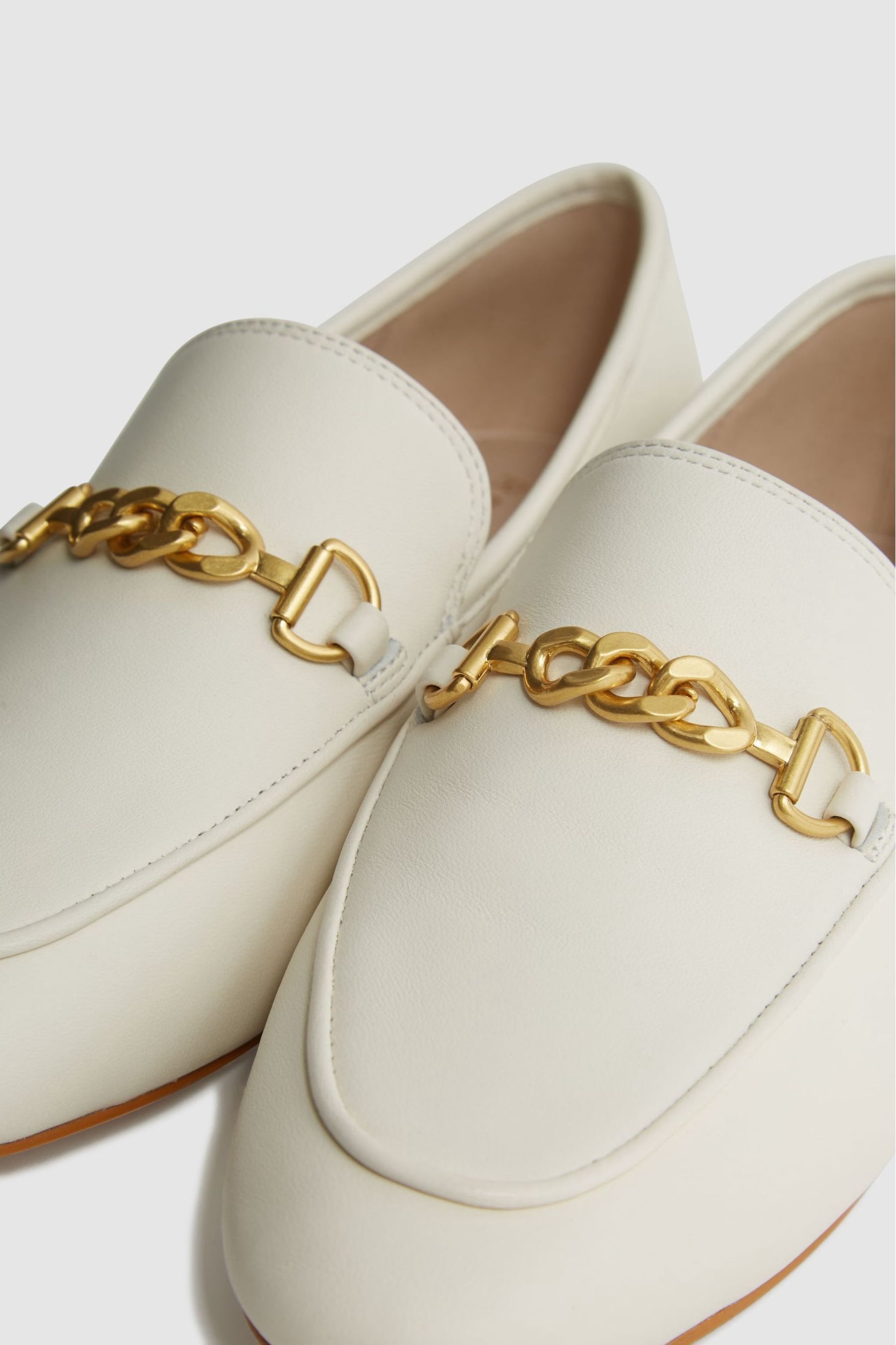Reiss Off White Evan Chain Detail Loafers - Image 6 of 6