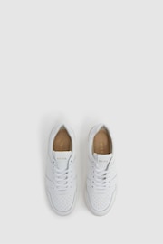 Reiss White Aira Mid Top Leather Trainers - Image 3 of 5