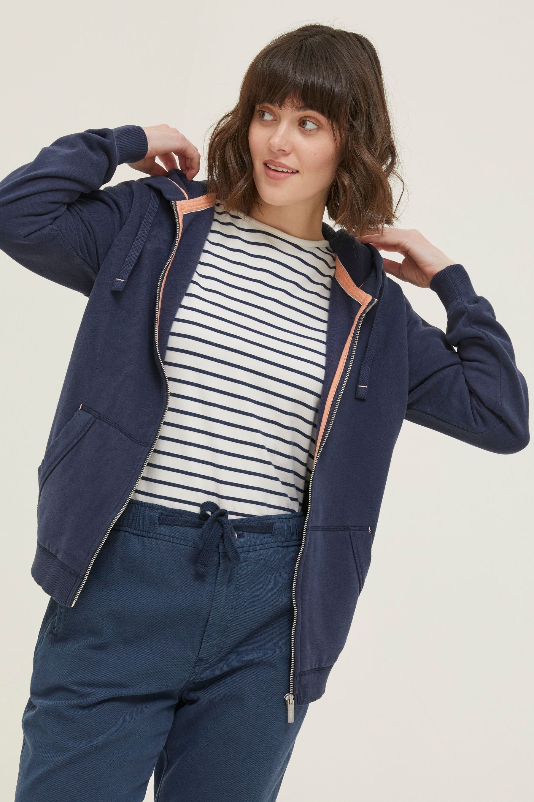 Buy FatFace Amy Dark Blue Zip Through Hoodie from the Next UK online shop
