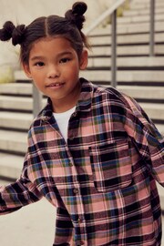 Pink/Black Check Oversized Shirt (3-16yrs) - Image 4 of 6