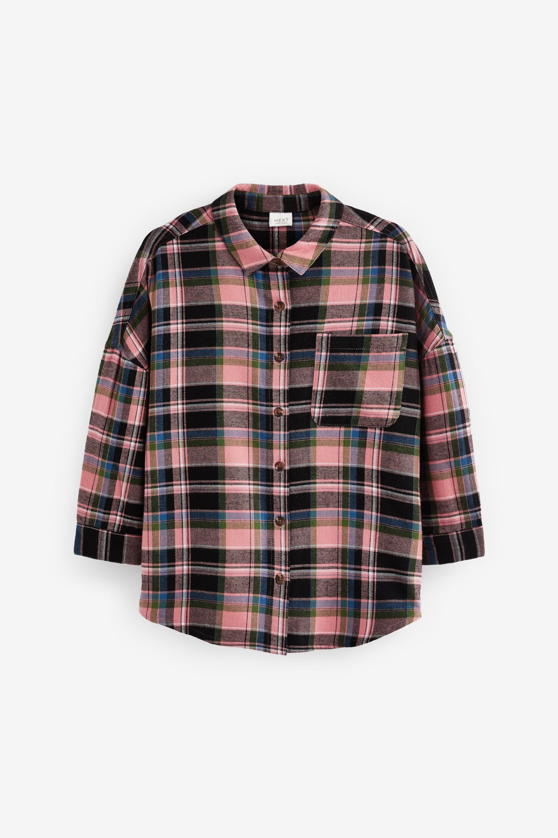 Pink/Black Check Oversized Shirt (3-16yrs) - Image 5 of 6