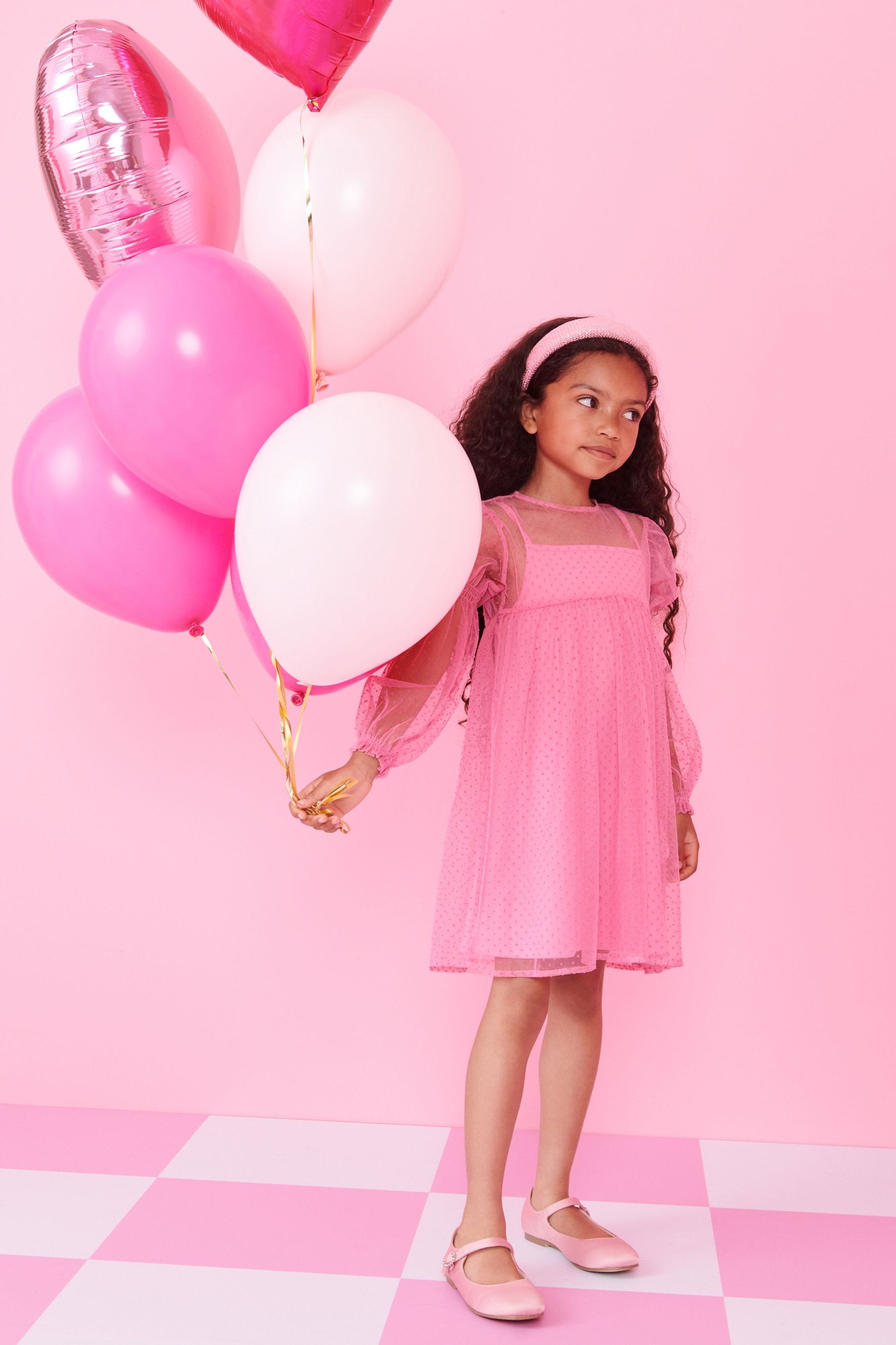 Next girls pink dress sales