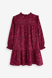 Berry Red Ditsy Print High Neck Long Sleeve Dress (12mths-16yrs) - Image 4 of 5