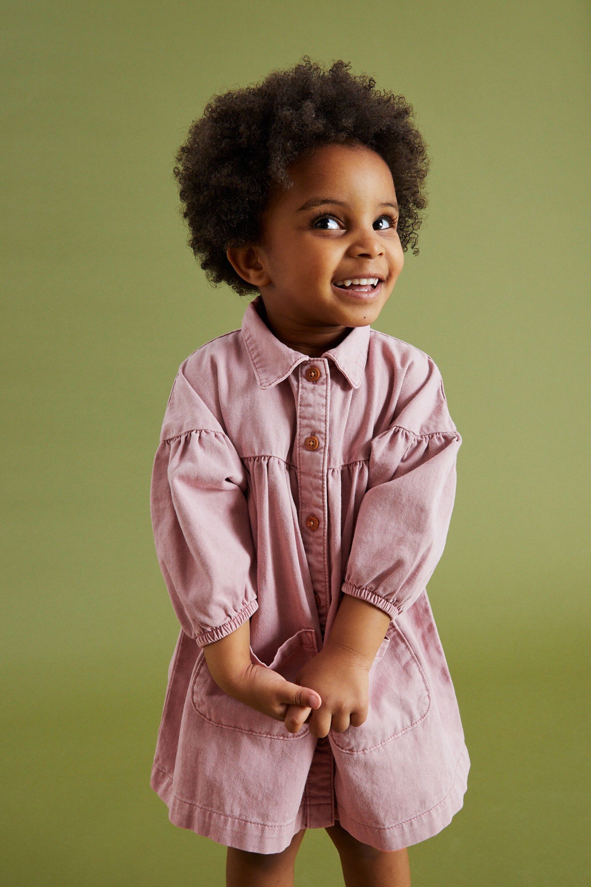 Lilac Purple Cotton Shirt Dress (3mths-8yrs) - Image 3 of 6