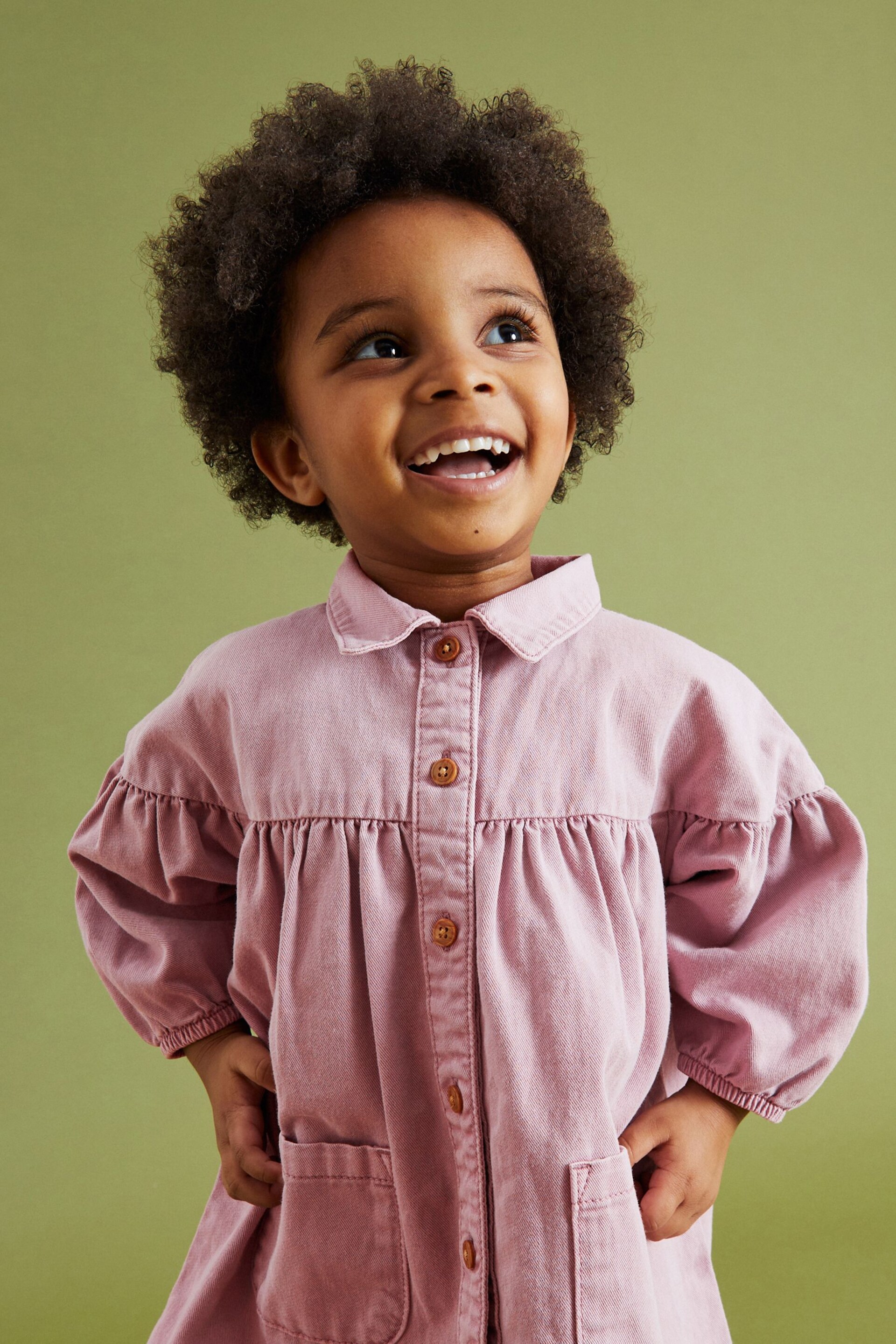 Lilac Purple Cotton Shirt Dress (3mths-8yrs) - Image 4 of 6