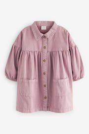 Lilac Purple Cotton Shirt Dress (3mths-8yrs) - Image 5 of 6