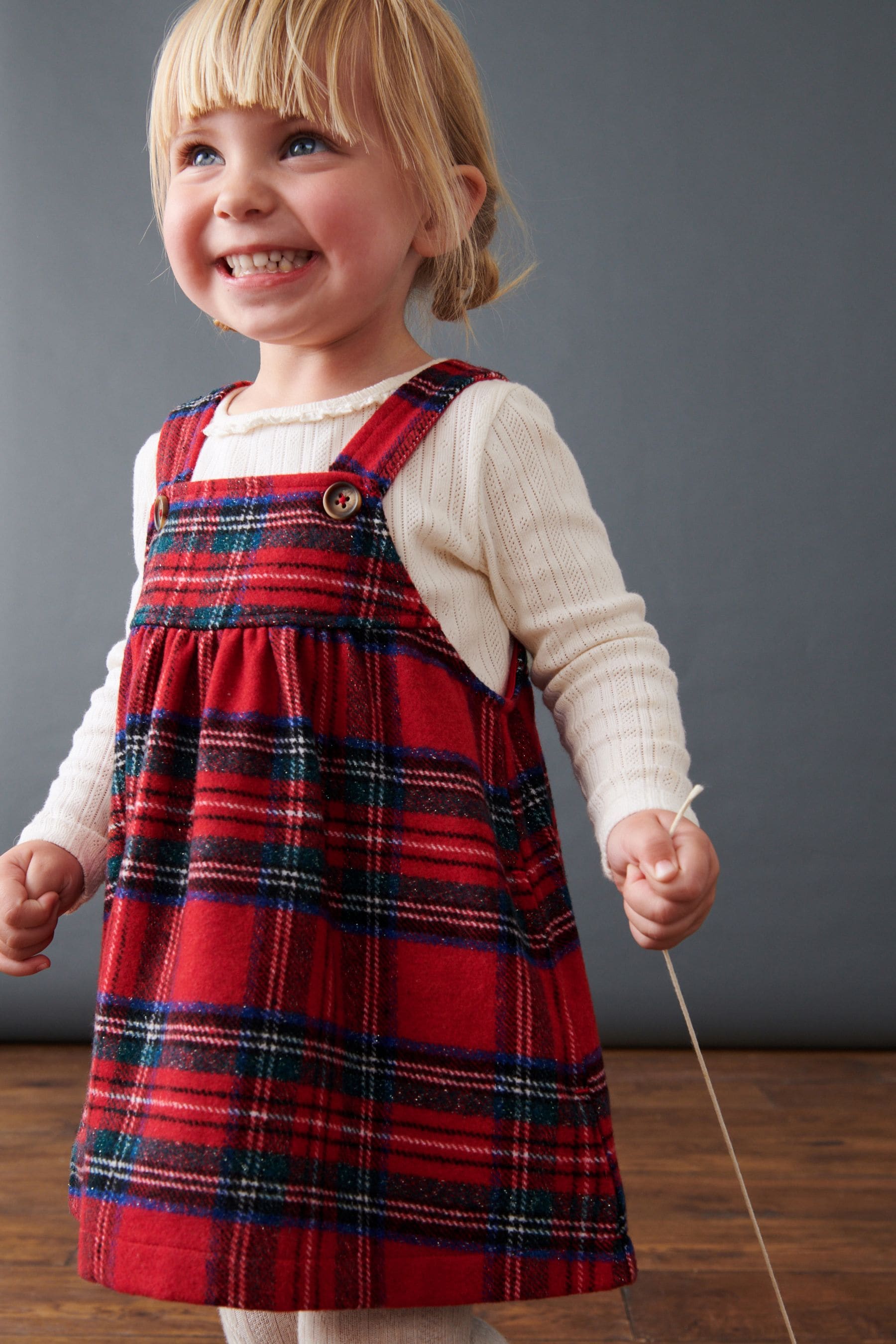 Buy Red Check Pinafore Dress 3mths 8yrs from Next Luxembourg