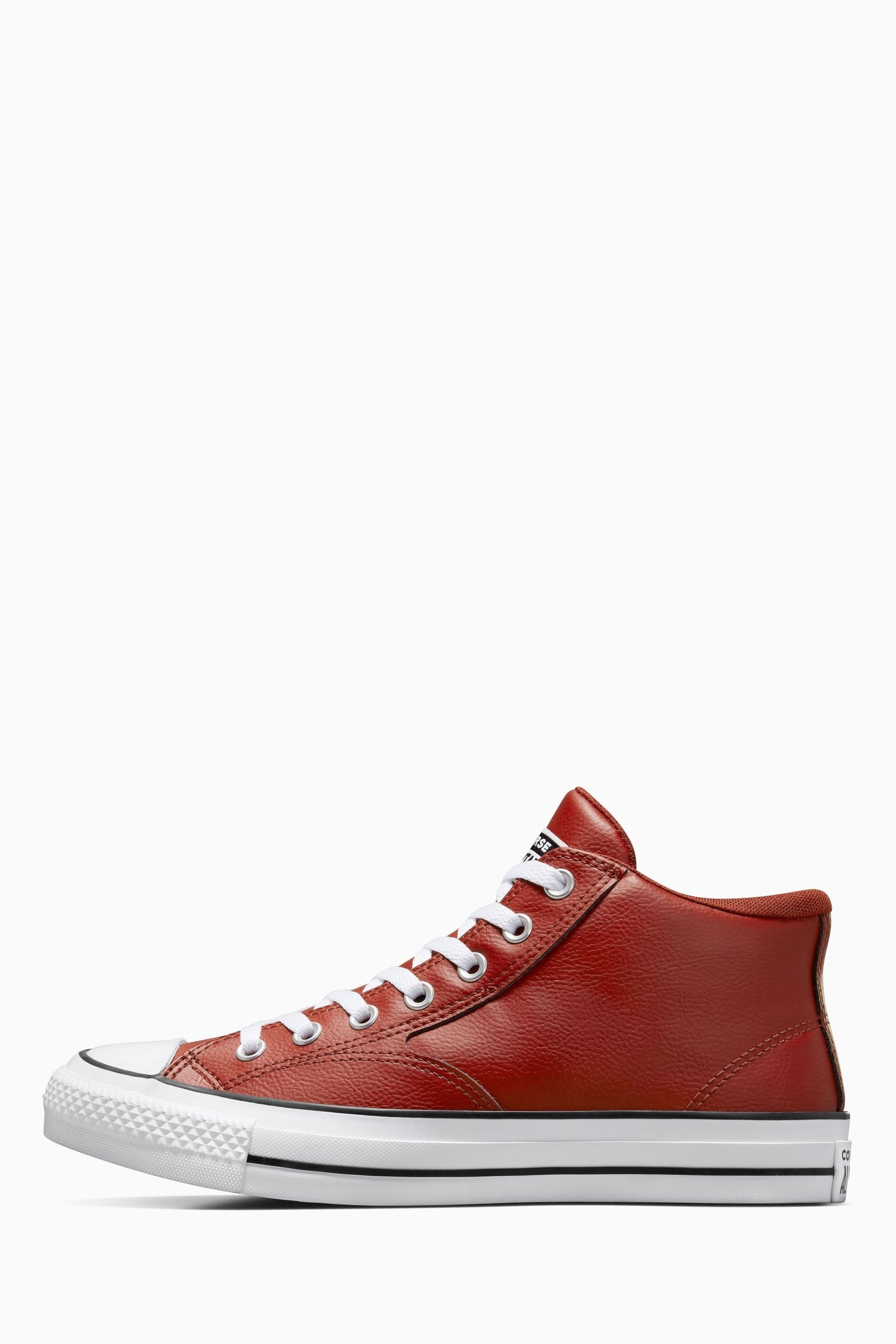 Buy Converse Red Mid Malden Street Leather Trainers from Next Luxembourg