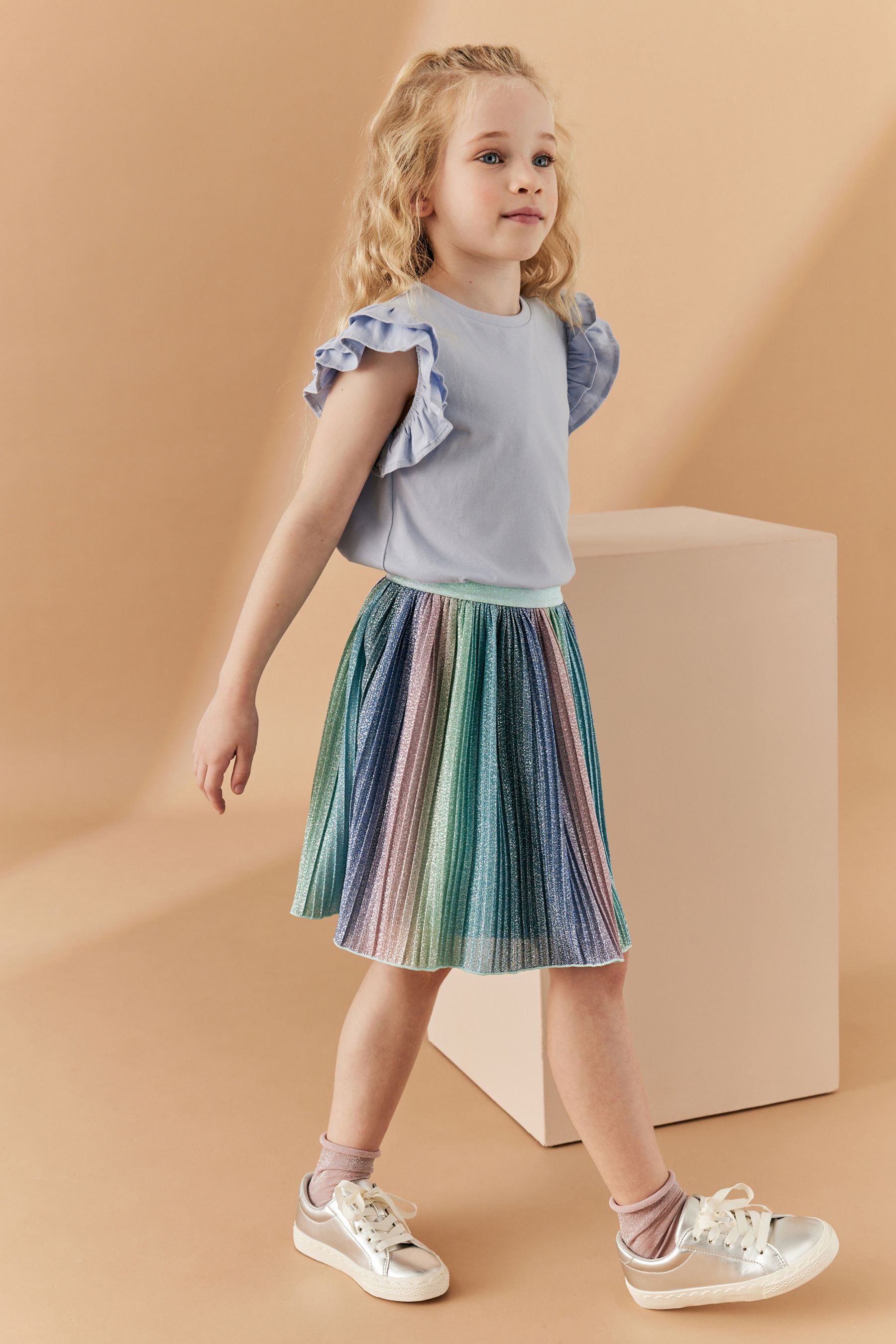 Buy Rainbow Sparkle Pleated Skirt 3 16yrs from the Next UK online shop