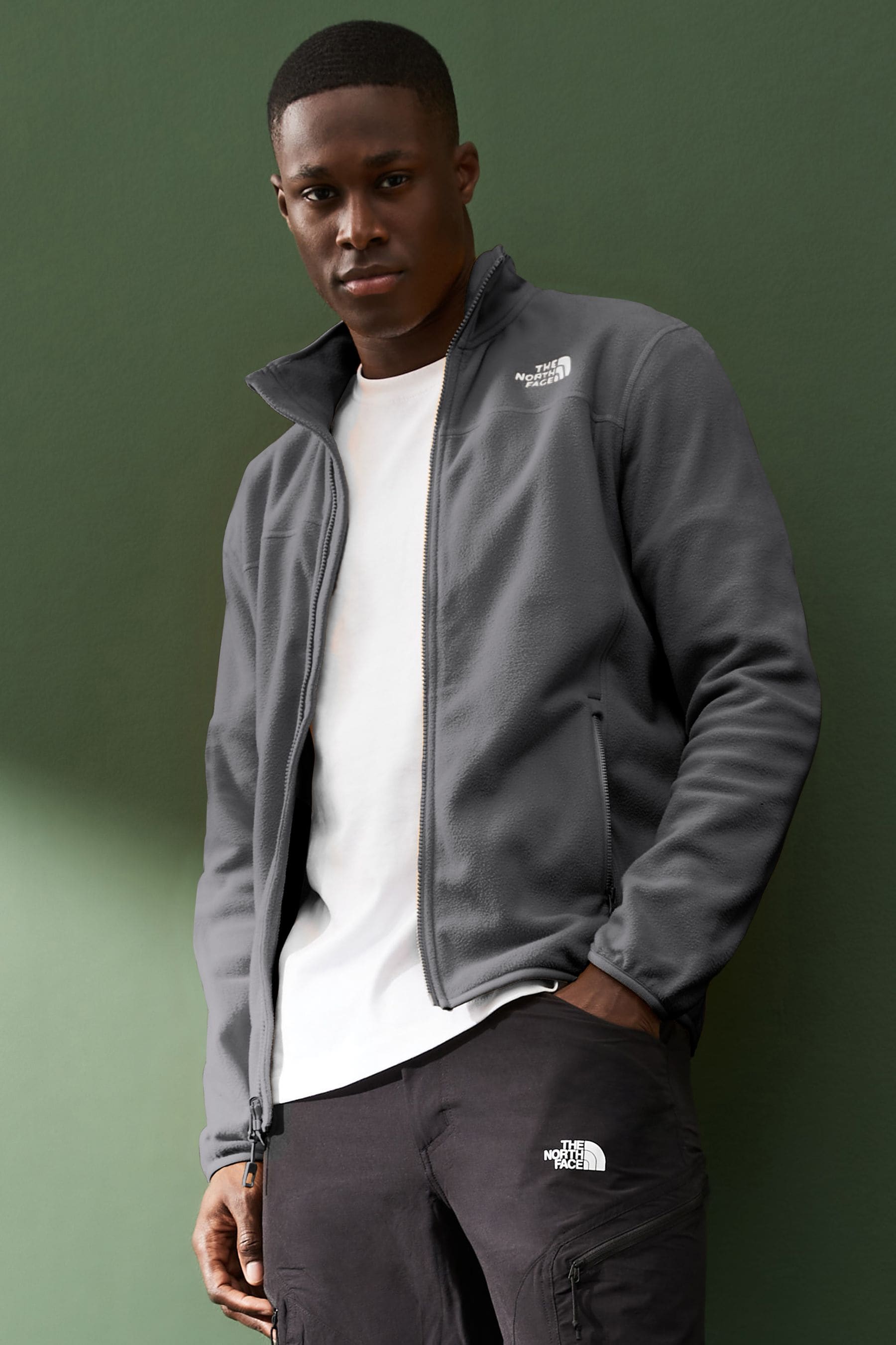 Buy The North Face Grey Mens Glacier Full Zip Fleece from the Next UK online shop