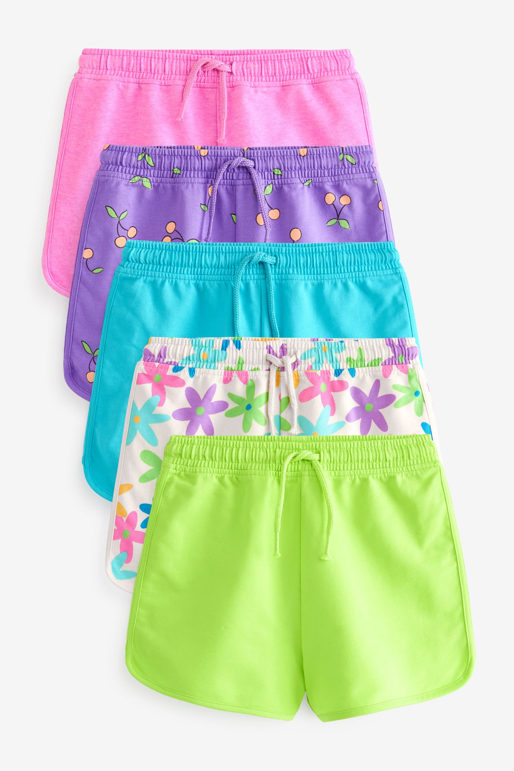 Buy Purple Pink Blue Lime Floral Brights 5 Pack 100 Cotton Shorts 3 16yrs from Next Ireland