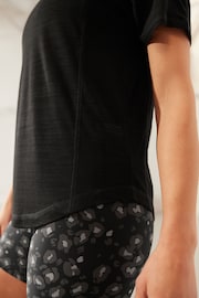 Ultimate Black Active Sports Short Sleeve V-Neck Top - Image 4 of 7