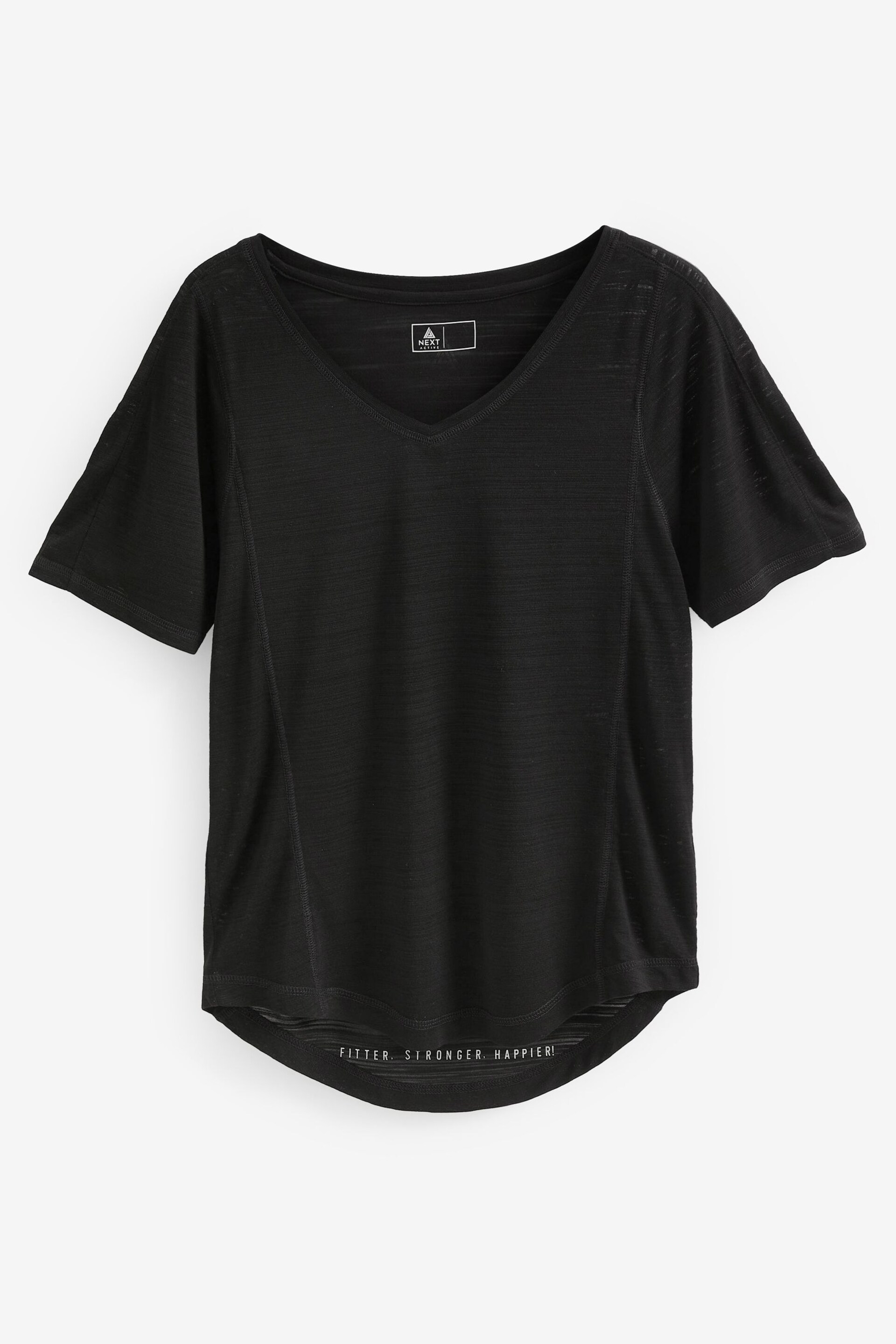 Ultimate Black Active Sports Short Sleeve V-Neck Top - Image 6 of 7