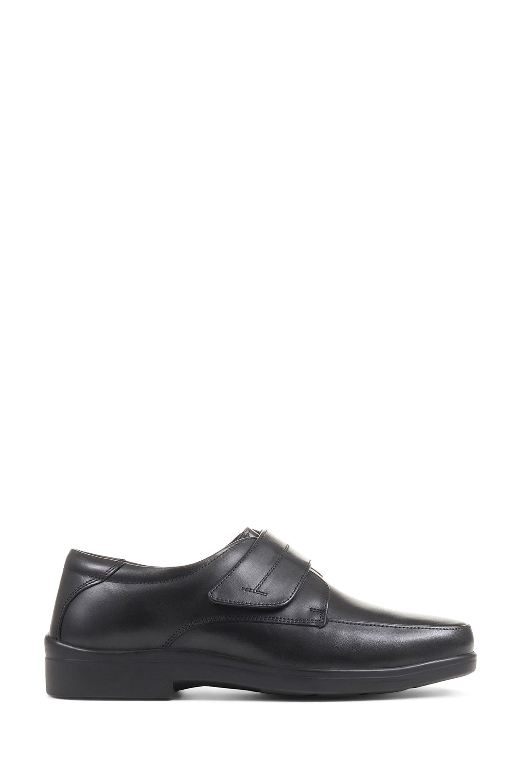 Pavers Gents Monk Velcro Black Smart Shoes