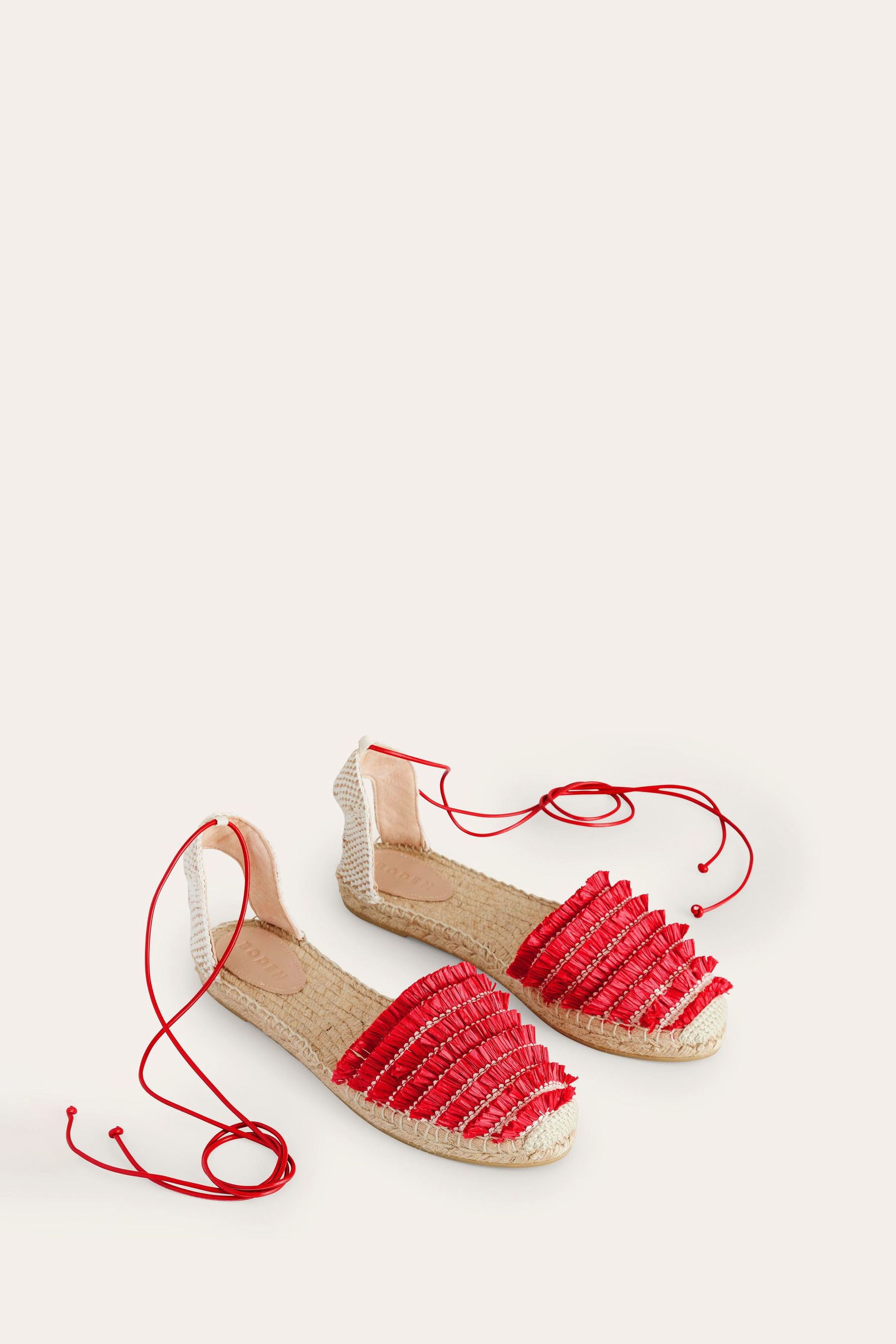 Buy Boden Red Fringe Detail Flat Espadrilles from Next Luxembourg