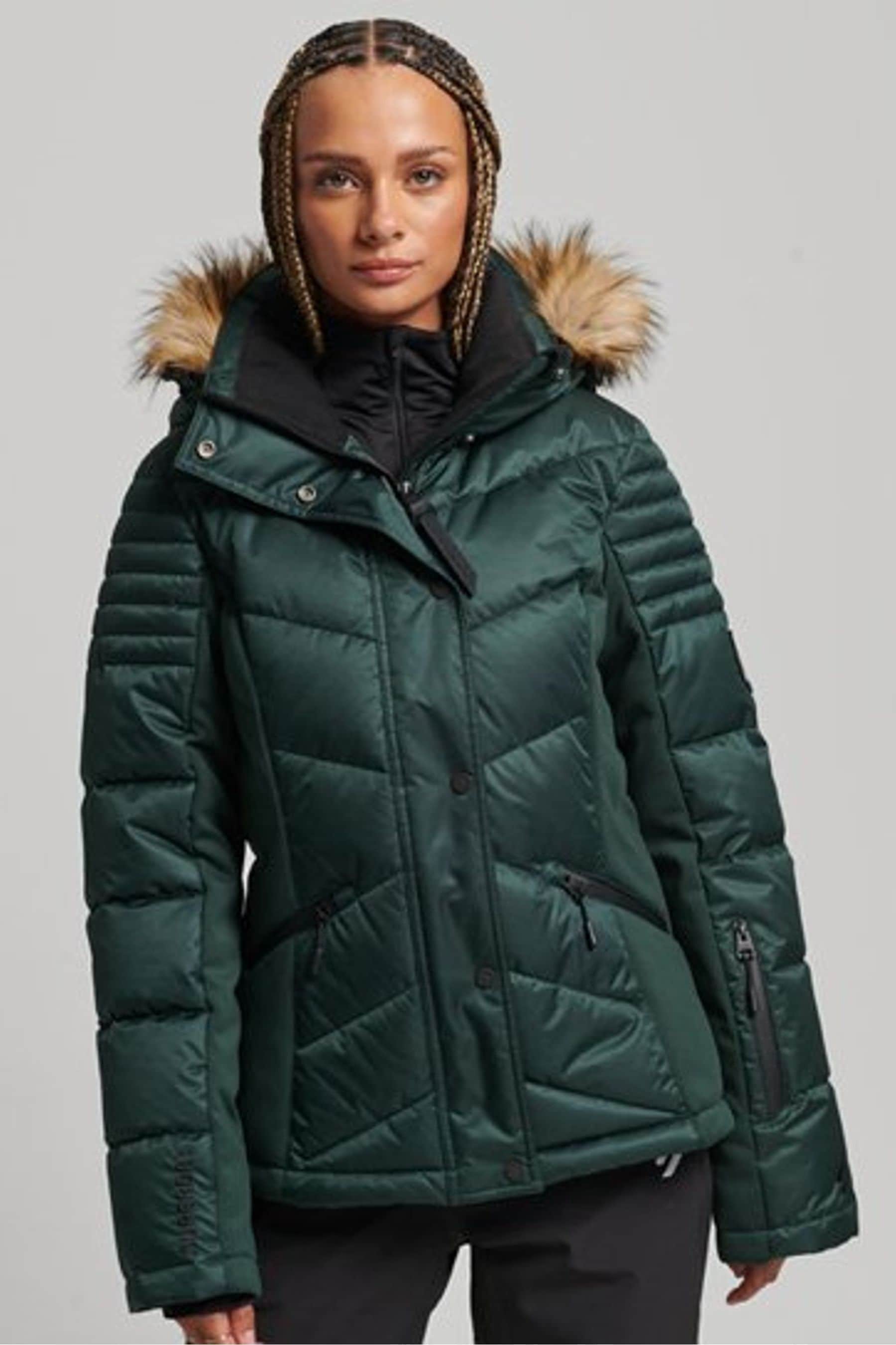 Buy Superdry Green Sport Snow Luxe Puffer Jacket from Next Latvia