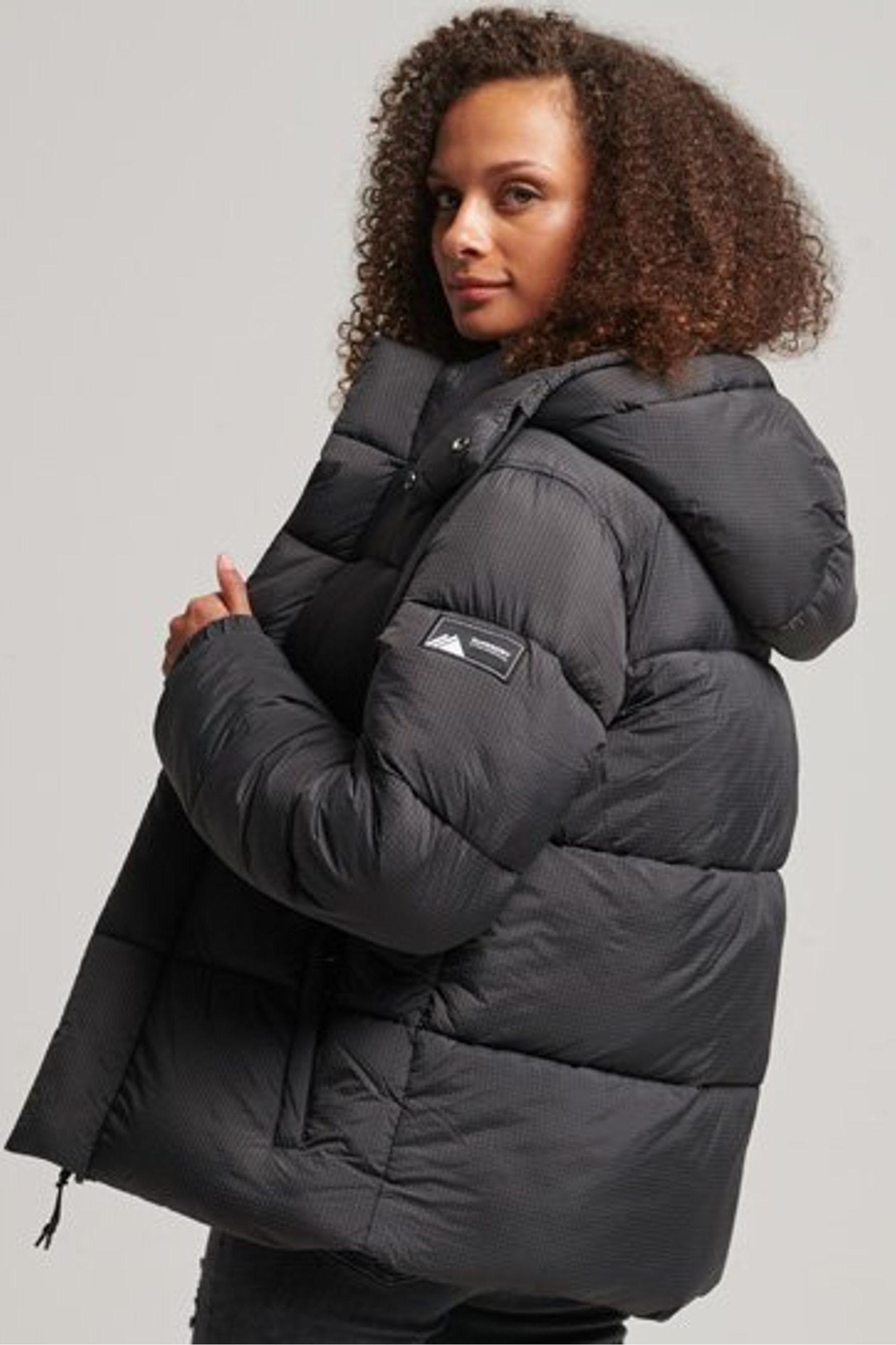Buy Superdry Black Hooded Ripstop Puffer Jacket from Next Luxembourg