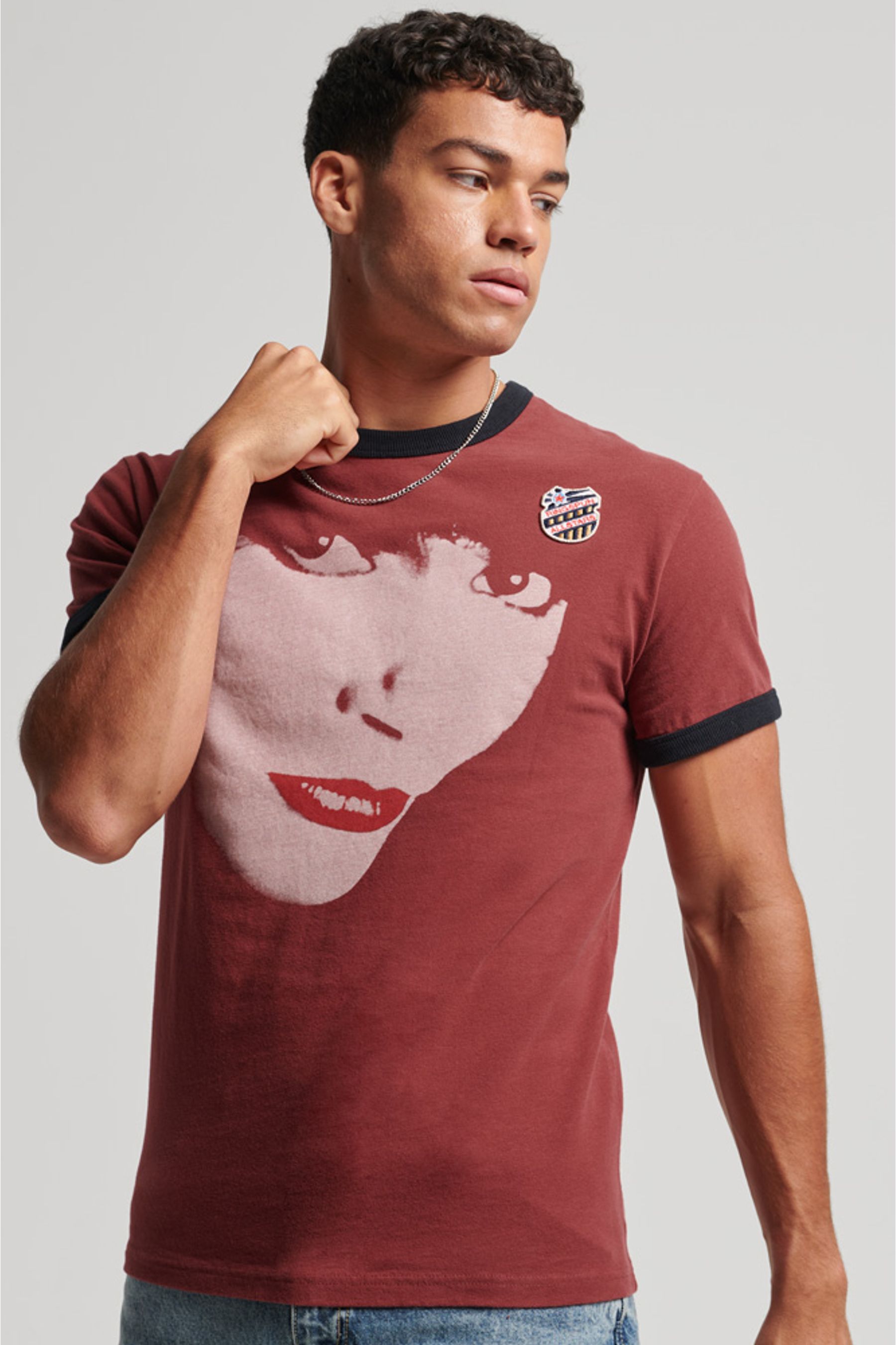 Superdry red t shirt top