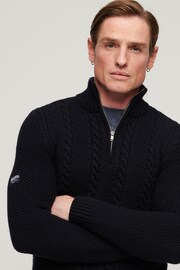 Superdry Dark Blue Vintage Jacob Henley Jumper - Image 3 of 7